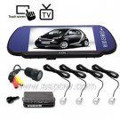 7 inch Touch Screen Rearview Mirror LCD Monitor With Parking Sensor System