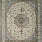 9'x12' Large Beige Hand Knotted Turkish Silk Area Rug/Carpet