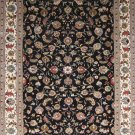 8'x10' Navy Intricate Floral Hand Knotted Chinise Silk Area Rug/Carpet