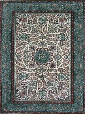 3'x5'Turquoise Hand Knotted Persian Oriental Silk Area Rug/Carpet