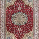 8'x10'Red Hand Knotted Persian Oriental Silk Area Rug/Carpet