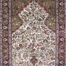 2.5'x4'Small Red Hand Knotted Silk Area Rug/Carpet