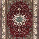 6'x9' Red Floral Hand Knotted Oriental Silk Area Rug/Carpet