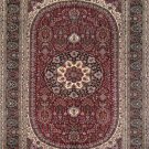 4'x6' Red Curvilinear Hand Knotted Oriental Silk Area Rug/Carpet