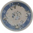 4'x4'Blue Floral Hand Knotted Chinese Round Silk Area Rug/Carpet