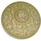 10'x10'Beige Hand Knotted Chinese Round Silk Area Rug/Carpet