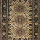 3'x5'Beige Medallion Hand Knotted Oriental Silk Area Rug/Carpet