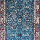 3'x10'Blue Floral Hand Knotted Runner Silk Area Rug/Carpet B1