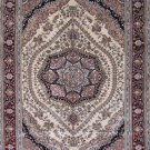 4'x6' Beige Plain Hand Knotted Kerman Silk Oriental Area Rug/Carpet