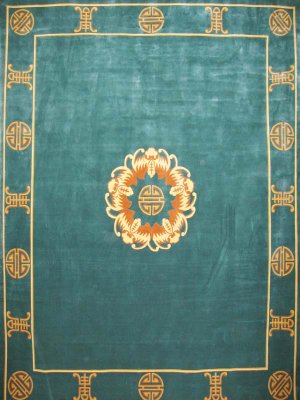8'x10' Turquoise Hand Knotted Traditional Chinese Silk Oriental Area Rug/Carpet