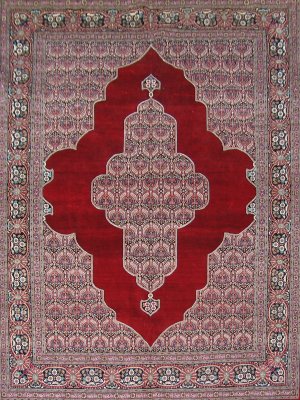 4'x6'Red kerman Hand Knotted Persian Oriental Silk Area Rug/Carpet 19