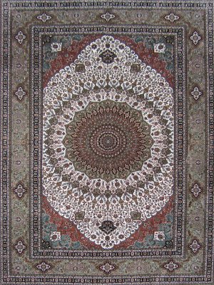 6'x9' Khaki Radiancy Hand Knotted Kashan Oriental Silk Area Rug/Carpet 2