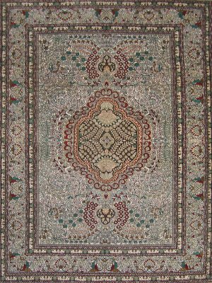 2'x3' Small Beige Qum Hand Knotted Oriental Silk Area Rug/Carpet 10