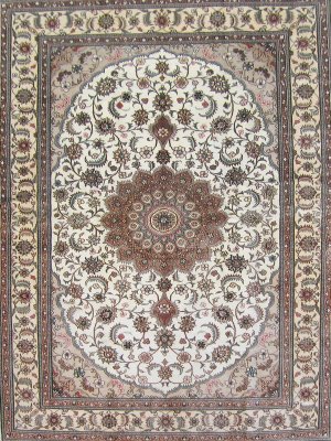 10'x14' Large Hand Knotted Tabriz Oriental Silk Area Rug/Carpet  14