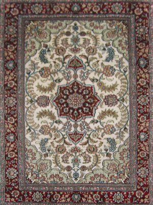2'*3' Small Red Floral Hand Knotted Persian Silk Area Rug/Carpet 60
