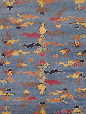 8'*10' Blue Hand Knotted Tibetan Wool Area Rug/Carpet