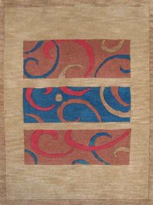 2'*3'Camel Small Hand Knotted Modern Tibetan Wool Area Rug/Mat