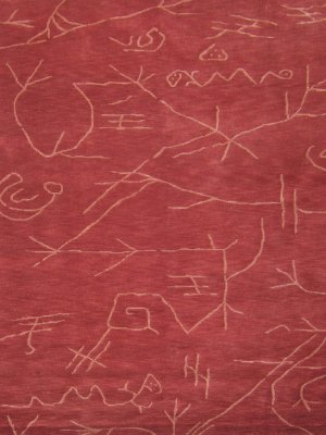 5'*8' Abstract Red Hand Knotted Modern Tibetan Wool Area Rug/Carpet 7