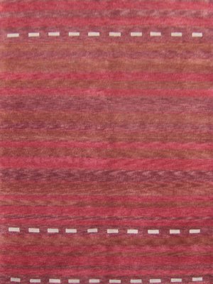 5'*8'Red Wave Hand Knotted Tibetan Wool Area Rug/Carpet 6