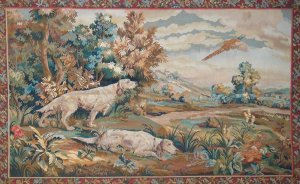 5'*7' Two Dogs and Eagle Flat Woven Wool Area Rug/Tapestry 5