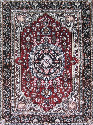 2'*3' Red Small Hand Knotted Oriental Artifical silk Area Rug/Carpet 7