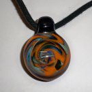 Orange and Blue Swirl Glass Pendant