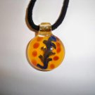 blue vine with yellow background glass pendant
