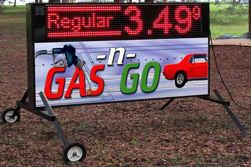 Portable Outdoor Sign with Graphic and LED