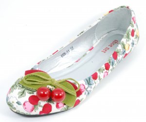 Fashion Cherry Pattern Flats Womens Shoes All Size 301 Free Shipping