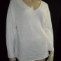 Eileen Fisher Woman Ivory Knitted V Neck Sweater Top 2x