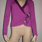 Boden Purple Velvet Wrap Cardigan Sweater 8 M Medium