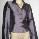 $400 Kay Unger Shiny Purple Silk Blend Blazer Jacket 8