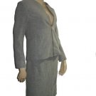 $1400 TSE Soft Gray Wool Blend Skirt Jacket Set 8 42 M