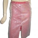 $560 Luca Luca Orlandi Pink Sequin Pencil Skirt 40 S