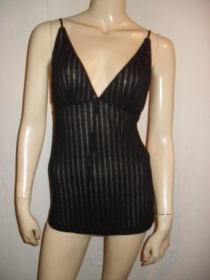NWT J. Crew Black Eyelet Rayon Poly Tank Top L Large