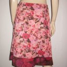 Snak Anthropologie Roses Cotton Aline Skirt 4 S Small