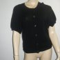 Theory Black Soft Wool Short Sleeve Cardigan Sweater M
