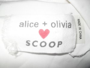 Alice & Olivia for Scoop NYC White Shirt Top S Small