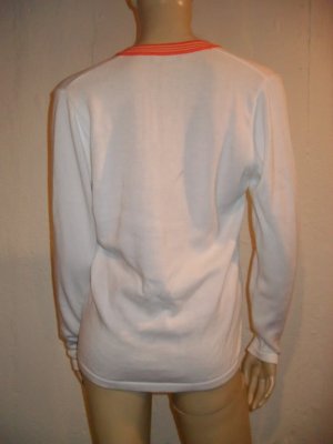 Theirry Muggler Cotton White Orange Pullover Sweater 48