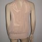 Mikeo Mellucci Beige All Silk Ruffle Shirt Top Tank M