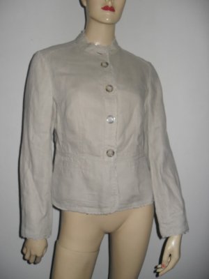 Michael Kors Rough Edges Beige Fitted Jacket 8P 8 P