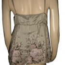 $180 Gold Hawk SOFT Silk Floral Tank Top Shirt M Med