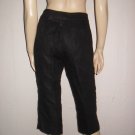 $820 Andrew GN Black Linen Cotton Capri Pants 40 6 Sm S