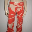 $290 Theory Bold Print Orange Summer Capri Pants 8 M
