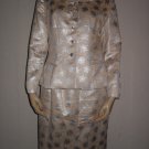 $670 Kay Unger Pale Yellow Brocade Blazer Skirt Suit 8