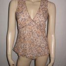 Banana Republic Brown Tan Floral Tank Top Shirt 4 Sm S
