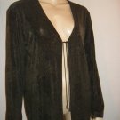 Chicos Travelers Olive Green Tie Cardigan Top 3 XL