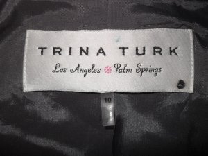 Trina Turk Gray Fitted Lined Blazer Jacket 10 M Medium