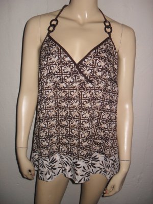 Michael Kors Brown Unique Print Halter Top Shirt P PL L