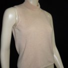 $308 Matilde CASHMERE Turtleneck Slvless Top Shirt 44 M